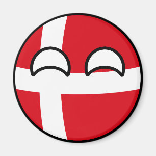 Lustiges neigendes Geeky Dänemark Countryball Magnet