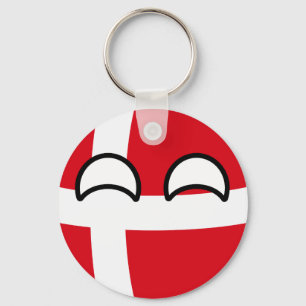 Lustiges neigendes Geeky Dänemark Countryball Schlüsselanhänger