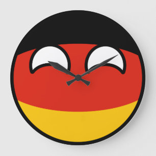 Lustiges neigendes Geeky Deutschland Countryball Große Wanduhr