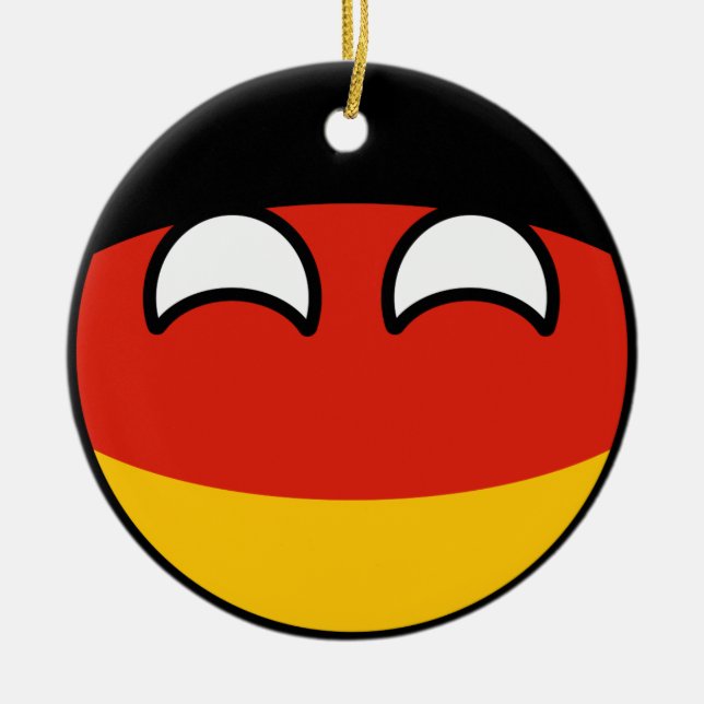 Lustiges neigendes Geeky Deutschland Countryball Keramik Ornament (Vorne)