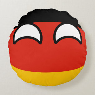 Lustiges neigendes Geeky Deutschland Countryball Rundes Kissen