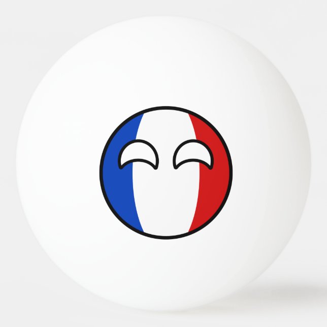 Lustiges neigendes Geeky Frankreich Countryball Tischtennisball (Vorderseite)