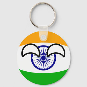 Lustiges neigendes Geeky Indien Countryball Schlüsselanhänger