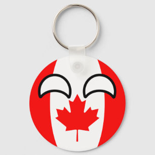 Lustiges neigendes Geeky Kanada Countryball Schlüsselanhänger