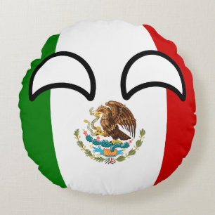 Lustiges neigendes Geeky Mexiko Countryball Rundes Kissen