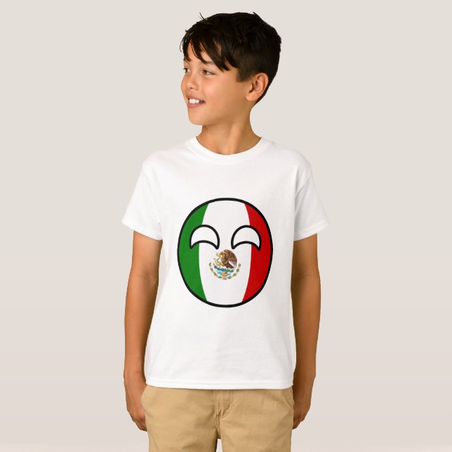 Lustiges neigendes Geeky Mexiko Countryball T-Shirt (Vorne ganz)