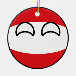 Lustiges neigendes Geeky Österreich Countryball Keramikornament
