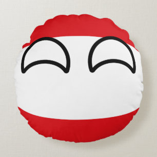 Lustiges neigendes Geeky Österreich Countryball Rundes Kissen
