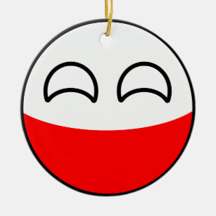 Lustiges neigendes Geeky Polen Countryball Keramikornament
