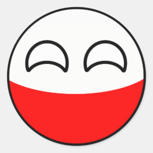 Lustiges neigendes Geeky Polen Countryball Runder Aufkleber