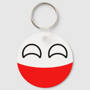Lustiges neigendes Geeky Polen Countryball Schlüsselanhänger