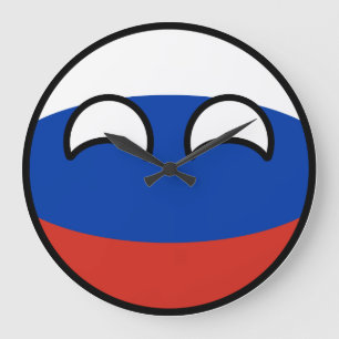 Lustiges neigendes Geeky Russland Countryball Große Wanduhr