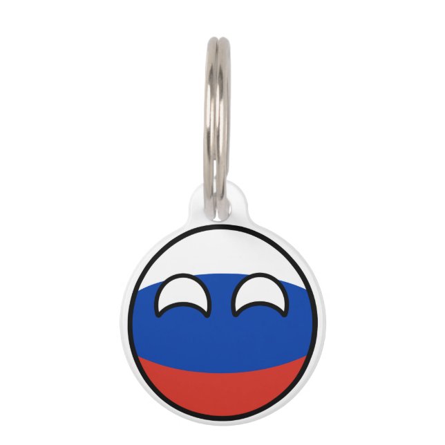 Lustiges neigendes Geeky Russland Countryball Tiernamensmarke (Vorderseite)