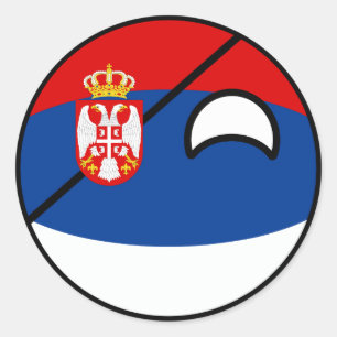 Lustiges neigendes Geeky Serbien Countryball Runder Aufkleber