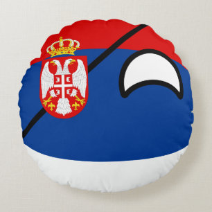 Lustiges neigendes Geeky Serbien Countryball Rundes Kissen