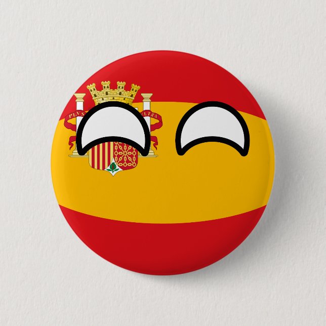 Lustiges neigendes Geeky Spanien Countryball Button (Vorderseite)