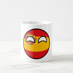 Lustiges neigendes Geeky Spanien Countryball Kaffeetasse