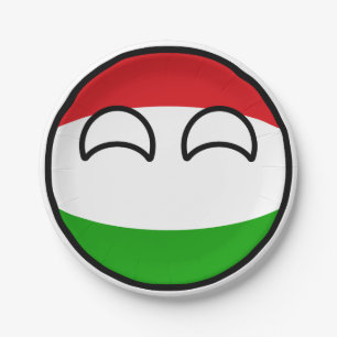 Lustiges neigendes Geeky Ungarn Countryball Pappteller
