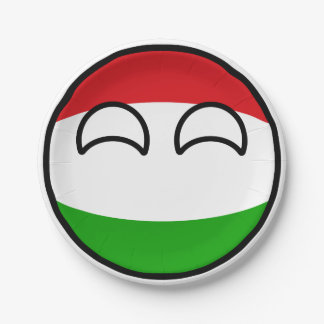 Lustiges neigendes Geeky Ungarn Countryball Pappteller