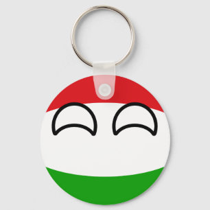 Lustiges neigendes Geeky Ungarn Countryball Schlüsselanhänger
