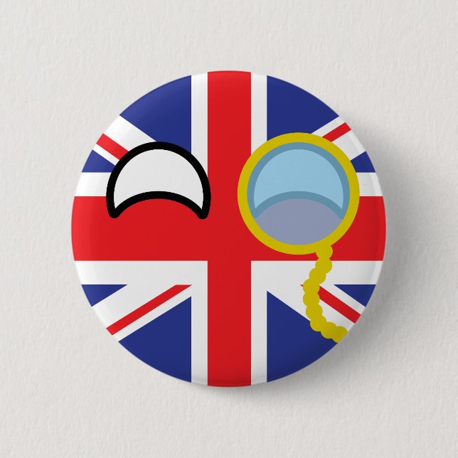 Lustiges neigendes Geeky Vereinigtes Königreich Button (Vorderseite)