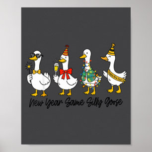 Lustiges neues Jahr, gleiche dumme Gans, Frohes Ne Poster