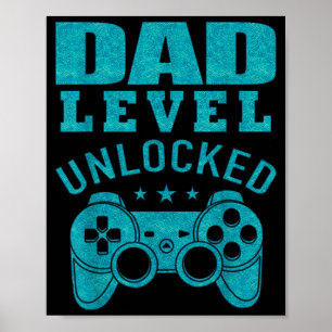 Lustiges Neues Vater-Shirt Vater-Level freigeschal Poster