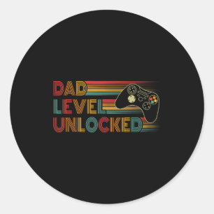 Lustiges Neues Vater-Shirt Vater-Level freigeschal Runder Aufkleber