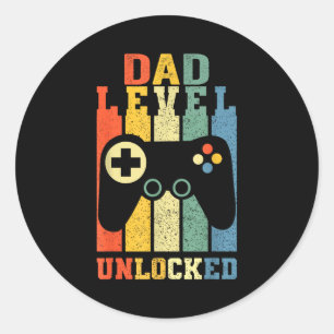 Lustiges Neues Vater-Shirt Vater-Level freigeschal Runder Aufkleber