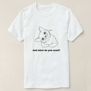 Lustiges neugieriges Katzen-Zitat Minimalistisches T-Shirt