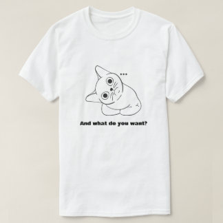Lustiges neugieriges Katzen-Zitat Minimalistisches T-Shirt