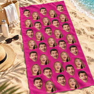 Lustiges Neuheit-Gesichtsfoto Individuelle Hochzei Strandtuch