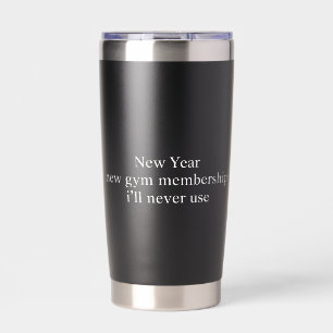 Lustiges Neujahrs-Gym-Mitgliedschaft Fitness Humor Thermobecher
