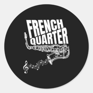 Lustiges New Orleans Mardi Gras Jazz Saxophon Runder Aufkleber