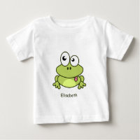 Lustiges niedliches Frosch-Cartoonnamen-Baby-Shirt