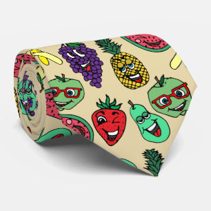 Lustiges niedliches Frucht-Illustrations-Muster Krawatte