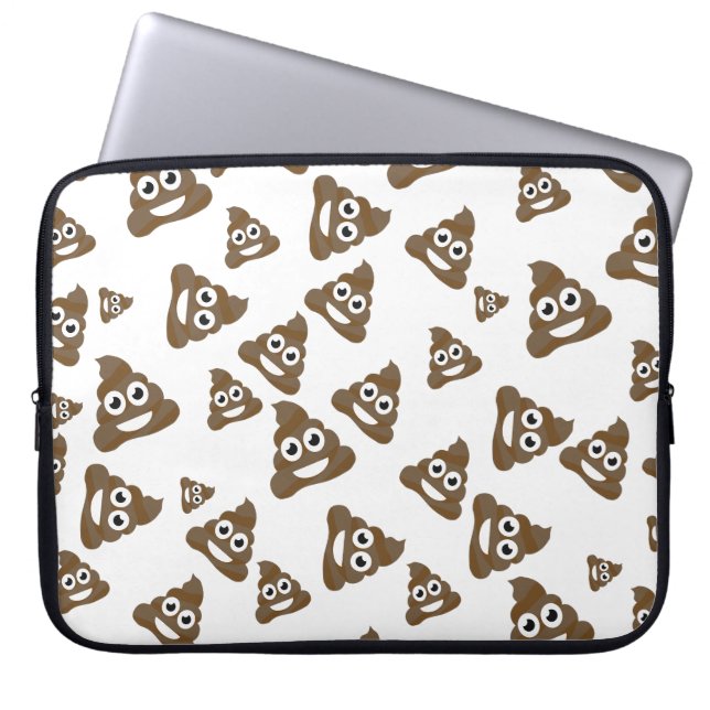 Lustiges niedliches kacken Emoji Muster Laptopschutzhülle (Vorderseite)