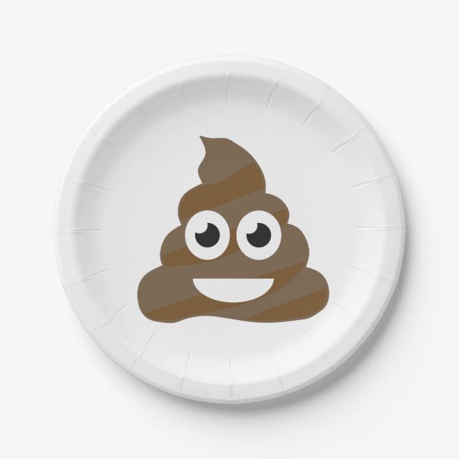 Lustiges niedliches kacken Emoji Pappteller (Vorderseite)