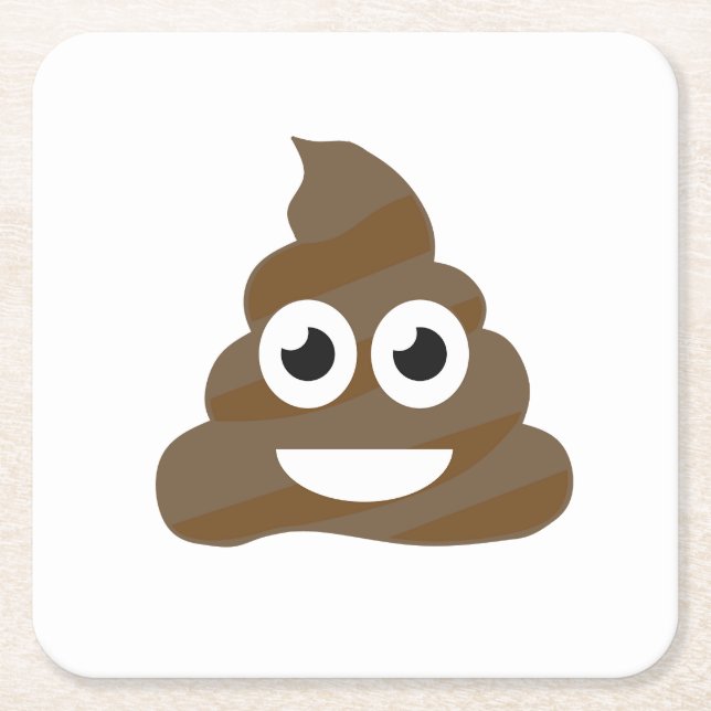 Lustiges niedliches kacken Emoji Rechteckiger Pappuntersetzer (Vorderseite)
