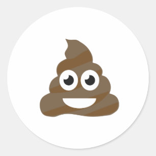 Lustiges niedliches kacken Emoji Runder Aufkleber