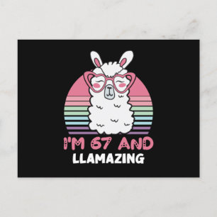Lustiges niedliches Lama 67. Geburtstagsgeschenk f Postkarte