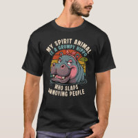 Lustiges Niedliches Mürrisches Nilpferd Humor Sark