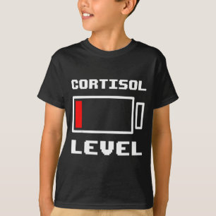 Lustiges niedriges Batterie-Cortisol-Level-geht-zu T-Shirt