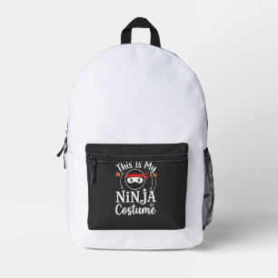 Lustiges Ninja-Kostüm Halloween-Design_1 Bedruckter Rucksack