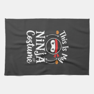 Lustiges Ninja-Kostüm Halloween-Design_1 Geschirrtuch