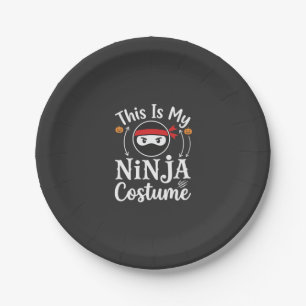 Lustiges Ninja-Kostüm Halloween-Design_1 Pappteller