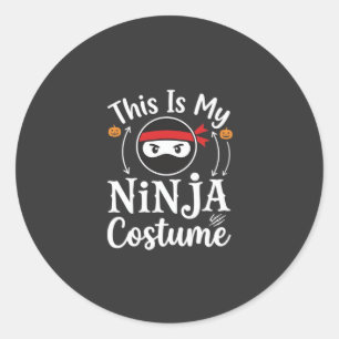Lustiges Ninja-Kostüm Halloween-Design_1 Runder Aufkleber