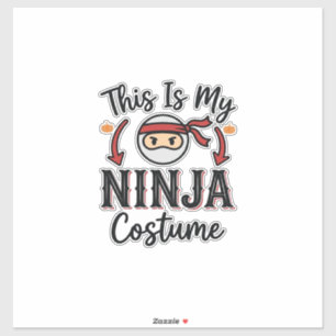 Lustiges Ninja-Kostüm Halloween-Vektordesign_1 Aufkleber