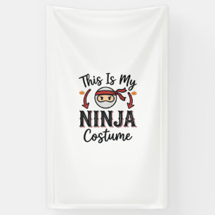 Lustiges Ninja-Kostüm Halloween-Vektordesign_1 Banner