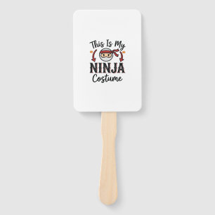 Lustiges Ninja-Kostüm Halloween-Vektordesign_1 Fächer